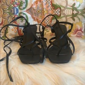 PrettyLittleThing Squaretoe Laceup Sandals